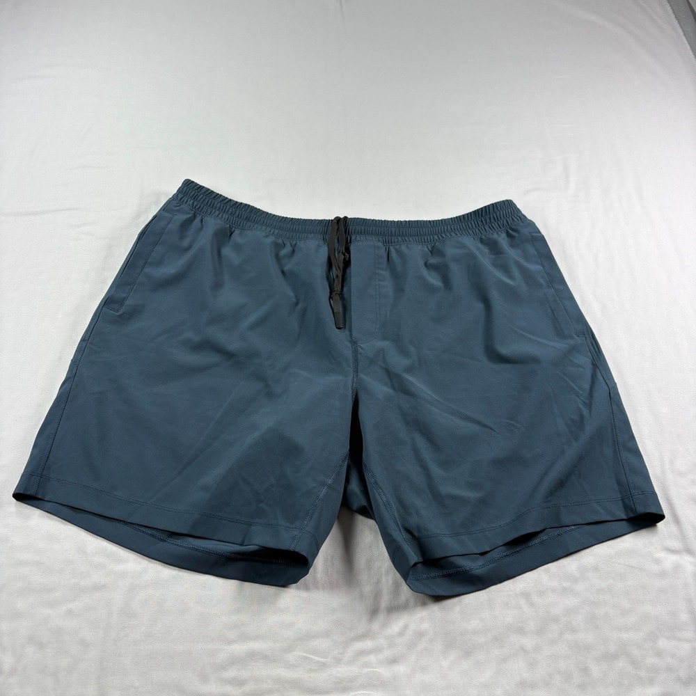 Bear Bottom Shorts Mens 2XL Blue Athletic Lined Gym Running Stretch Hybrid